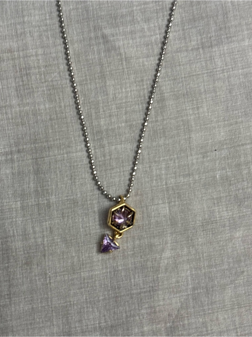 Alexis Bittar silver-Tone Pendant Necklace with Purple Crystal Charms